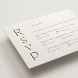 "Ayumi" - Letterpress Multi-Event RSVP Cards in Pistachio by Melanie Kosuge - Detail