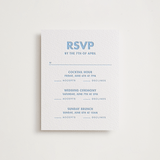"Sienna" - Letterpress Multi-Event RSVP Cards in Sky Blue by Ellen Schlegelmilch - Front
