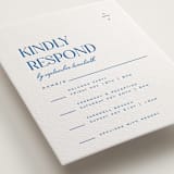 "Clarity" - Letterpress Multi-Event RSVP Cards in Sapphire by Heather Cairl - Detail
