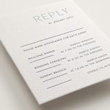 "Juniper" - Letterpress Multi-Event RSVP Cards in Turquoise by Blustery August - Detail