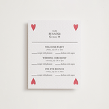"Red Hearts" - Letterpress Multi-Event RSVP Cards in Scarlet by Helena Vitto - Front