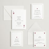 "Red Hearts" - Letterpress Multi-Event RSVP Cards in Maraschino | Soft Black by Helena Vitto - Invitation Suite