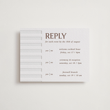 "Stripes" - Letterpress Multi-Event RSVP Cards in Burnt Sienna by Kelly Watkins - Front