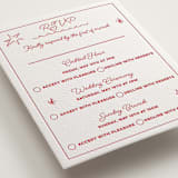 "Crazy Little Thing Called Love" - Letterpress Multi-Event RSVP Cards in Scarlet by Helena Vitto - Detail