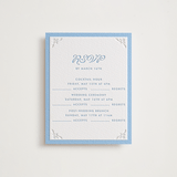 "Victorian Chic" - Letterpress Multi-Event RSVP Cards in Sky Blue by Morgan Kendall - Front