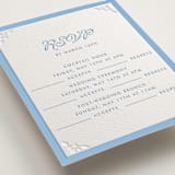 "Victorian Chic" - Letterpress Multi-Event RSVP Cards in Sky Blue by Morgan Kendall - Detail