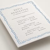 "Margot" - Letterpress Multi-Event RSVP Cards in Sky Blue by Erin L. Wilson - Detail