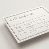 "Darcy" - Letterpress Multi-Event RSVP Cards in Pistachio by Robert and Stella - Detail
