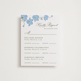 "Anemones" - Letterpress Multi-Event RSVP Cards in Sky Blue by letterfix - Front