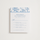 "Classic Toile" - Letterpress Multi-Event RSVP Cards in Sky Blue by Jenna Holcomb - Front