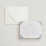 "Hummingbird Botanicals" - Letterpress Multi-Event RSVP Cards in Provincial Blue by Erin Deegan - Invitation with Envelope