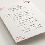 "Vintage Blooms" - Letterpress Multi-Event RSVP Cards in Pistachio by Creo Study - Detail