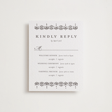 "Cosette" - Letterpress Multi-Event RSVP Cards in Graphite by Melanie Kosuge - Front