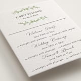 "Flower Garden" - Letterpress Multi-Event RSVP Cards in Tea Green by Susan Moyal - Detail