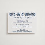 "Pressed Motif" - Letterpress Multi-Event RSVP Cards in Indigo by Oma N. Ramkhelawan - Front