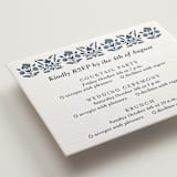 "Pressed Motif" - Letterpress Multi-Event RSVP Cards in Indigo by Oma N. Ramkhelawan - Detail