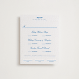 "Brasserie" - Letterpress Multi-Event RSVP Cards in Sapphire by Megan Davis - Front