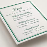"Archer" - Letterpress Multi-Event RSVP Cards in Cucumber by Kelly Watkins - Detail