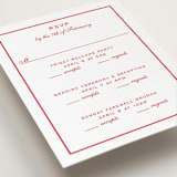 "Larkin" - Letterpress Multi-Event RSVP Cards in Scarlet by Megan Davis - Detail