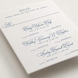 "Maison" - Letterpress Multi-Event RSVP Cards in Provincial Blue by Megan Davis - Detail