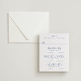 "Maison" - Letterpress Multi-Event RSVP Cards in Provincial Blue by Megan Davis - Invitation with Envelope