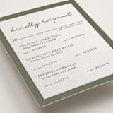 "The Verdure Suite" - Letterpress Multi-Event RSVP Cards in Moss by Brittney Jensen - Detail
