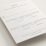 "Isle" - Letterpress Multi-Event RSVP Cards in Seafoam by Megan Davis - Detail