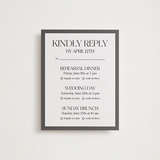 "Trés Chic" - Letterpress Multi-Event RSVP Cards in Soft Black | Graphite by Julia Liverton - Front