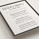 "Trés Chic" - Letterpress Multi-Event RSVP Cards in Soft Black | Graphite by Julia Liverton - Detail