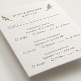 "Botanical Crest" - Letterpress Multi-Event RSVP Cards in Pistachio by Lucrecia Caporale - Detail
