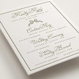 "Crestino" - Letterpress Multi-Event RSVP Cards in Pistachio by Petra Kern - Detail