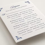 "Talavera Tiles" - Letterpress Multi-Event RSVP Cards in Lapis by Olivia Raufman - Detail