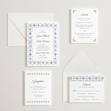 "Talavera Tiles" - Letterpress Multi-Event RSVP Cards in Lapis by Olivia Raufman - Invitation Suite