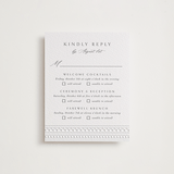 "Heirloom Needlework" - Letterpress Multi-Event RSVP Cards in Gravel by Meggy Masters - Front