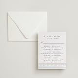 "Heirloom Needlework" - Letterpress Multi-Event RSVP Cards in Gravel by Meggy Masters - Invitation with Envelope