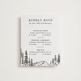 "Mountain Pines" - Letterpress Multi-Event RSVP Cards in Soft Black by Winston Latchman - Front