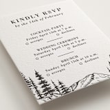 "Mountain Pines" - Letterpress Multi-Event RSVP Cards in Soft Black by Winston Latchman - Detail