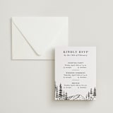 "Mountain Pines" - Letterpress Multi-Event RSVP Cards in Soft Black by Winston Latchman - Invitation with Envelope