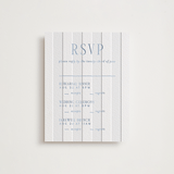 "Subtle Stripes" - Letterpress Multi-Event RSVP Cards in Provincial Blue by Nicole Walsh - Front