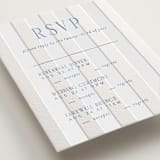 "Subtle Stripes" - Letterpress Multi-Event RSVP Cards in Provincial Blue by Nicole Walsh - Detail
