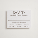 "Quiet Luxury" - Letterpress Multi-Event RSVP Cards in Coffee by Oscar and Emma - Karly Depew - Front