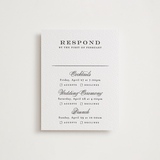 "Proper" - Letterpress Multi-Event RSVP Cards in Soft Black by Carolyn MacLaren - Front