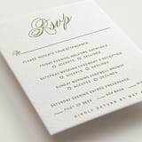 "Love in the Afternoon" - Letterpress Multi-Event RSVP Cards in Pistachio by Ani Somi - Detail