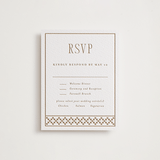 "Parker" - Letterpress Multi-Event RSVP Cards in Matte Gold by Angela Garrick - Front
