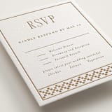 "Parker" - Letterpress Multi-Event RSVP Cards in Matte Gold by Angela Garrick - Detail
