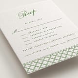 "Garden Trellis" - Letterpress Multi-Event RSVP Cards in Pear by Angela Garrick - Detail