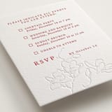 "simply happy" - Letterpress Multi-Event RSVP Cards in Scarlet by Deborah Chou - Detail