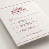 "Vermilion" - Letterpress Multi-Event RSVP Cards in Scarlet by Jenna Holcomb - Detail