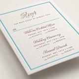 "Charm" - Letterpress Multi-Event RSVP Cards in Rosewood by Kelly Watkins - Detail