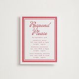 "Prep School" - Letterpress Multi-Event RSVP Cards in Scarlet by Morgan Kendall - Front